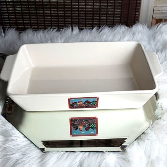 New Debco Ceramic Vintage Rooster Casserole Baking Dish 14 Lx7 Deep - Picture 4 of 9